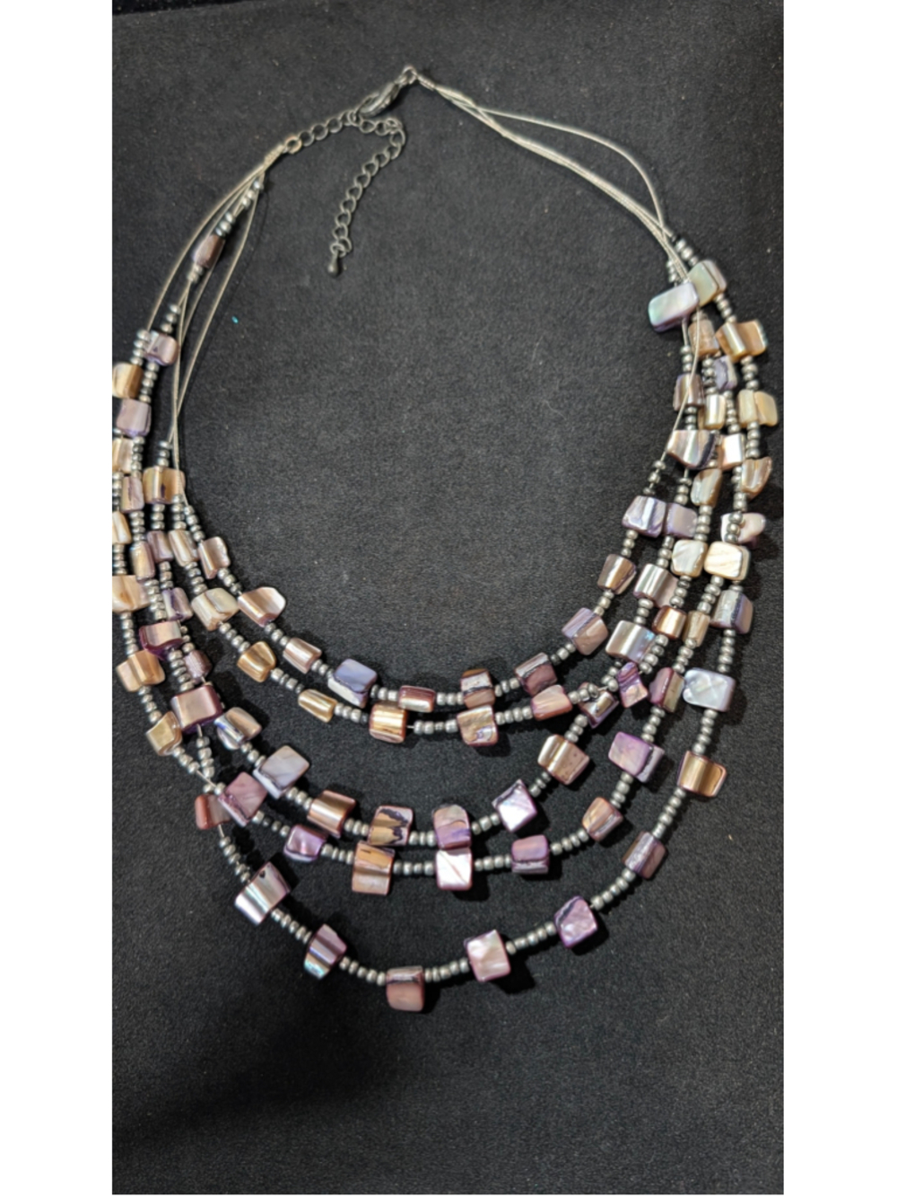 Women's Unbranded Multi-Strand Shell Bead Necklace, One Size, Purple/Bronze